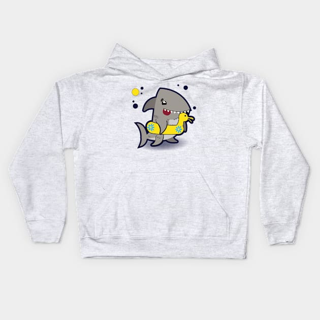 Just a Pool Party Shark Kids Hoodie by Dmytro